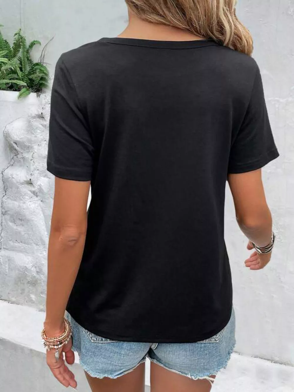 Cutout Detail Short Sleeve T-Shirt, image 2