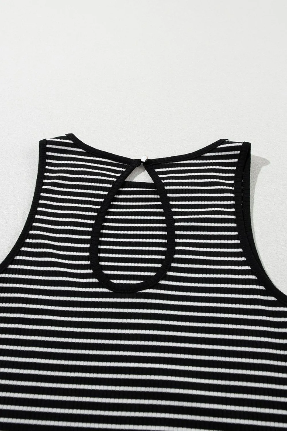 Striped Ribbed Round Neck Tank, image 7