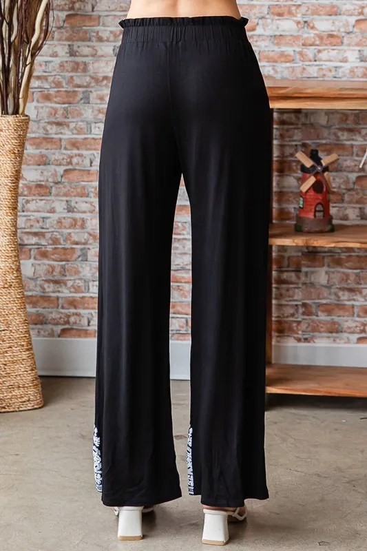 Full Size Solid Damask Casual Pants Plus Size, image 6
