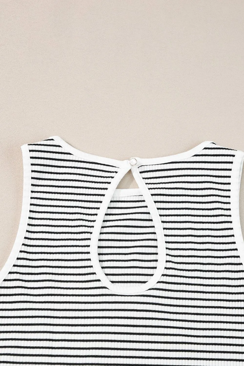 Striped Ribbed Round Neck Tank, image 8
