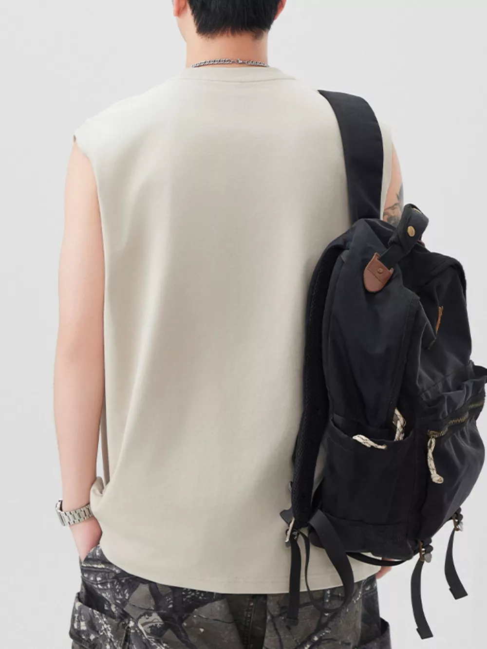 Men's Plus Size Round Neck Tank, image 2