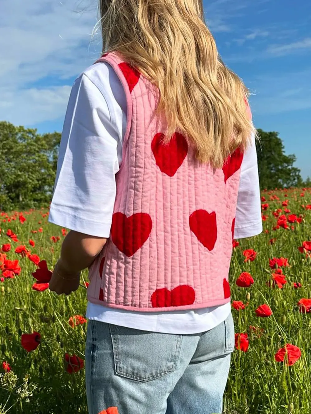 Tied Heart Vest with Pockets, image 2