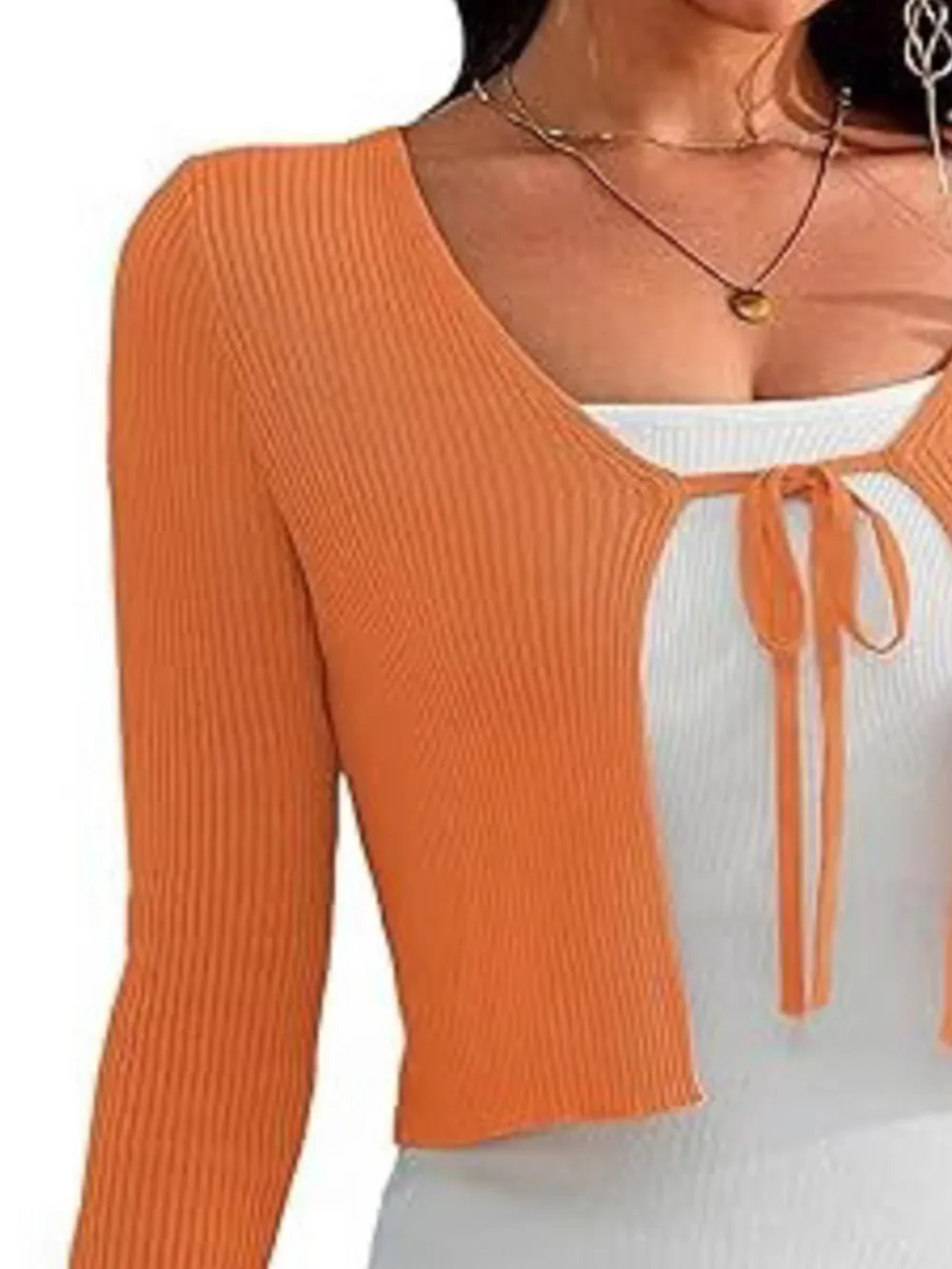 Tie-Front Long Sleeve Cardigan, image 8
