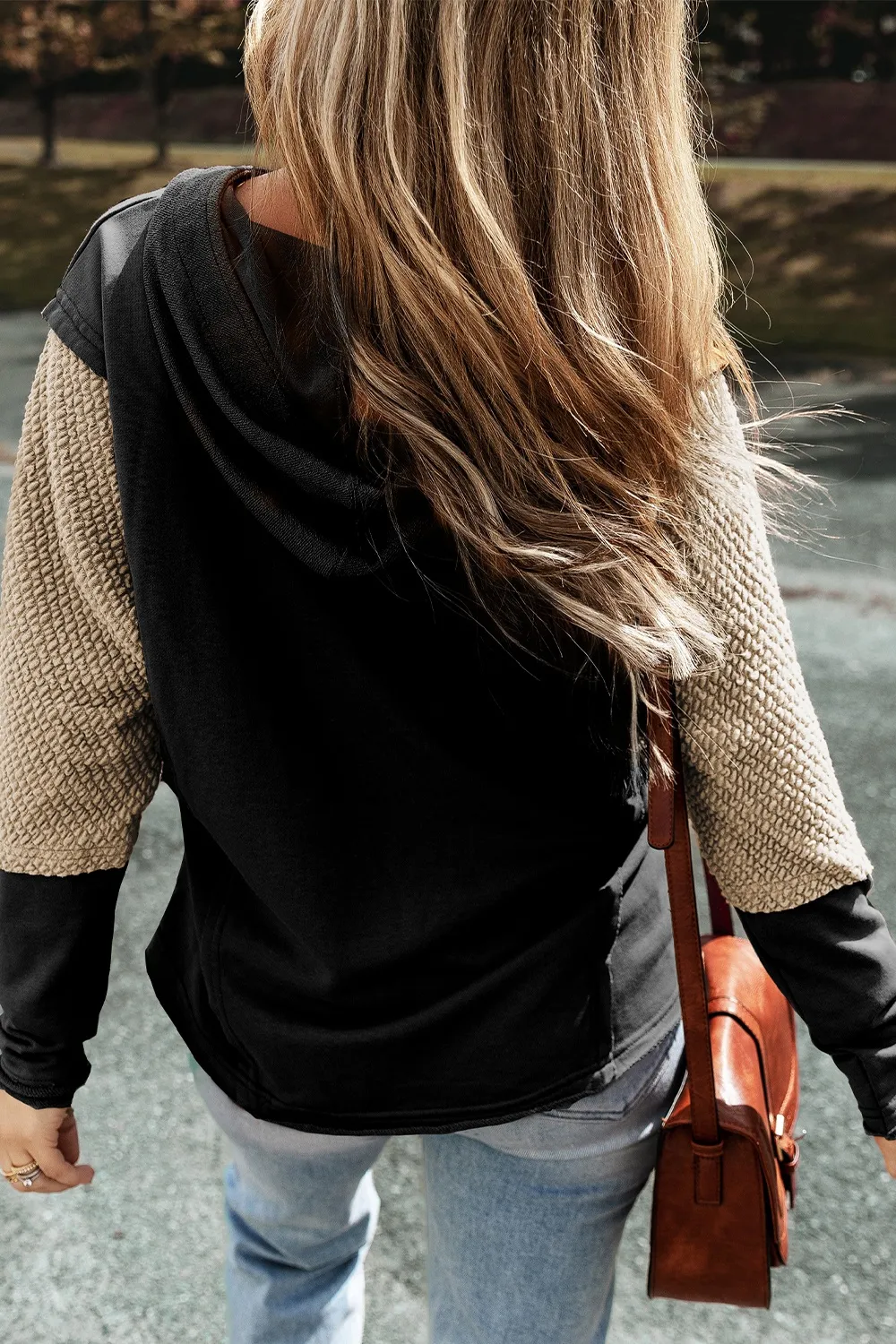 Color Block Dropped Shoulder Hoodie, image 6