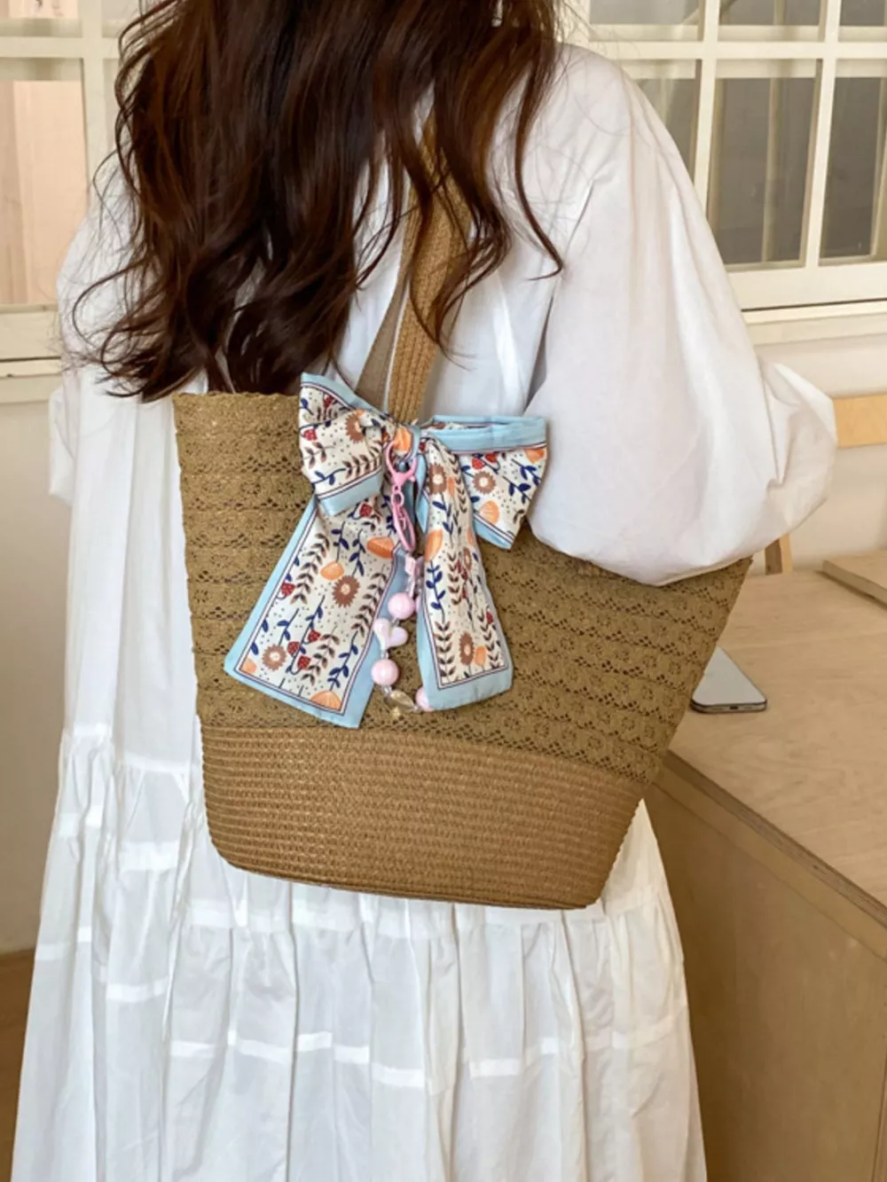 Straw Woven Shoulder Bag, image 6