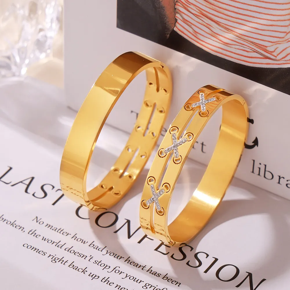 18K Gold-Plated Czech Diamond Bracelet, image 3