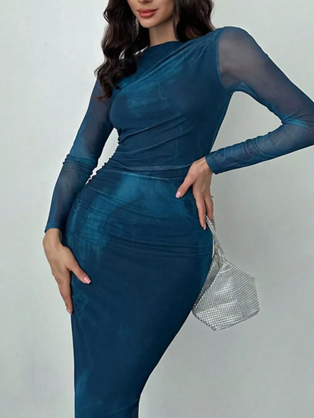 Tie-Dye Bodycon Maxi Dress, image 9