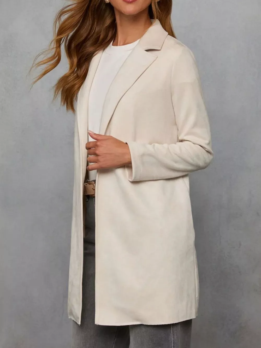 Full Size Open Front Longline Outerwear Plus Size, image 4
