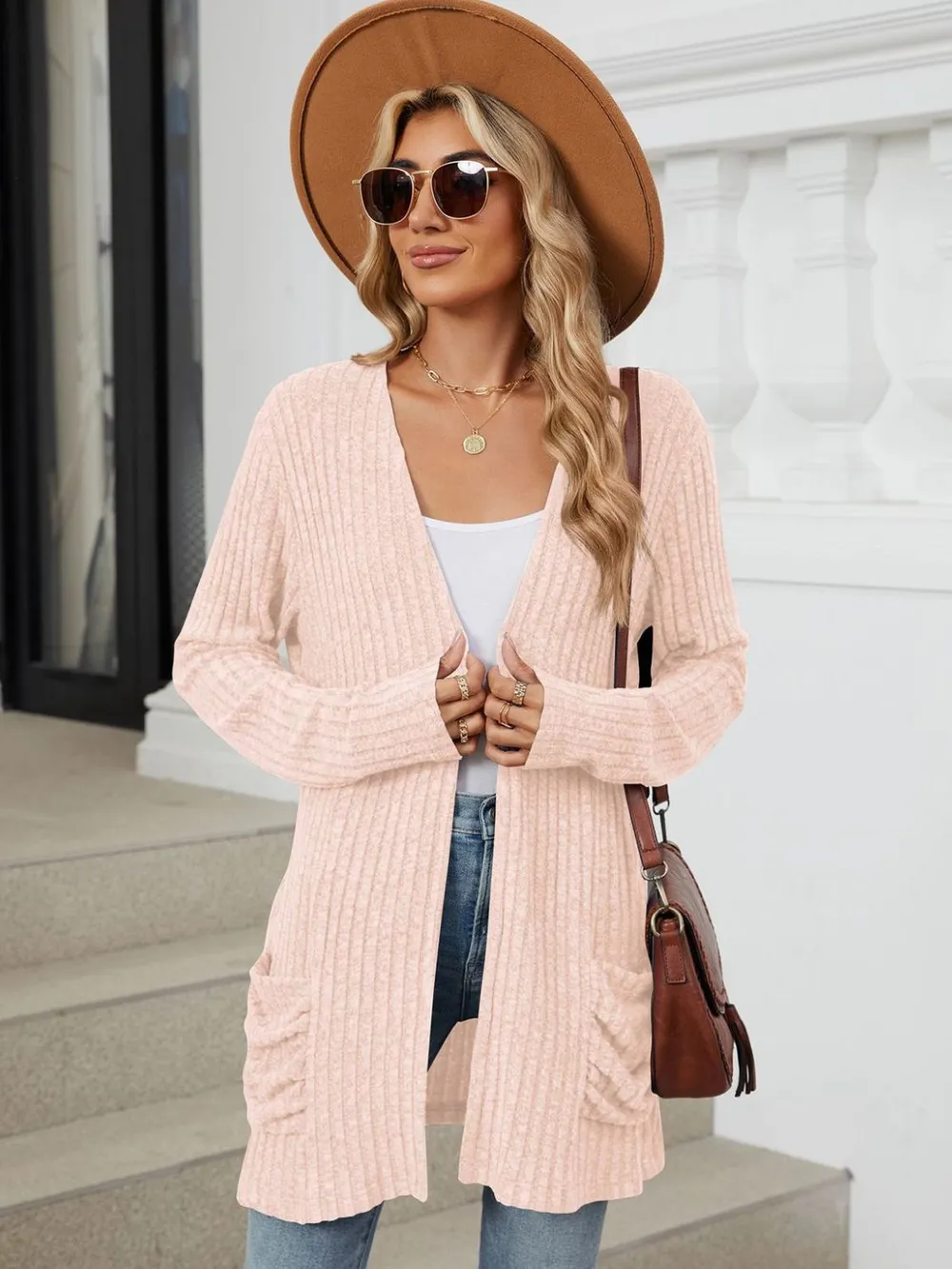 Pocketed Open Front Long Sleeve Cardigan, image 22