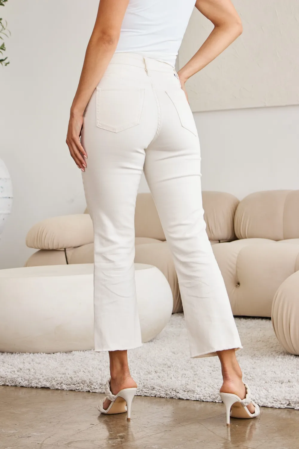 Mini Mia Full Size Tummy Control High Waist Raw Hem Jeans, image 24