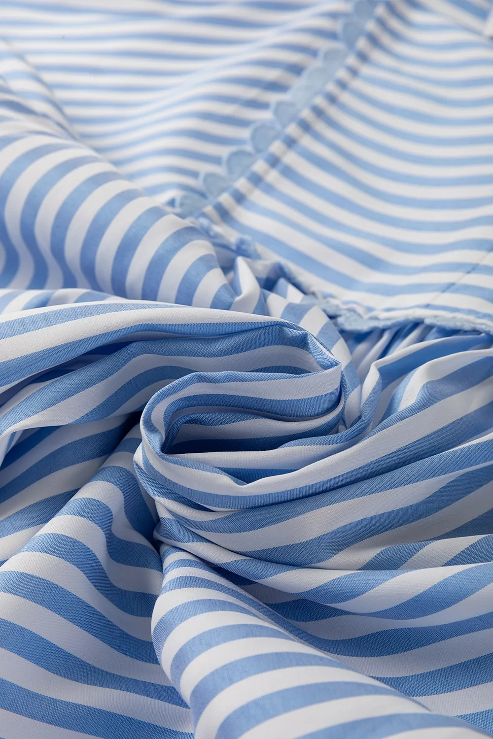 Striped Notched 3/4 Sleeve Blouse, image 5