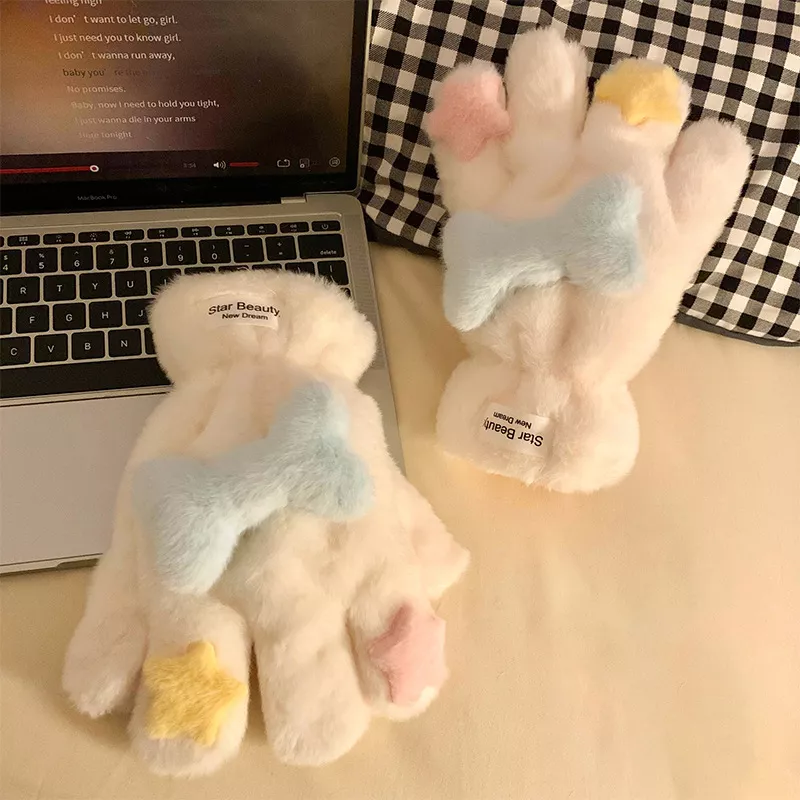Star Plush Winter Gloves, image 3