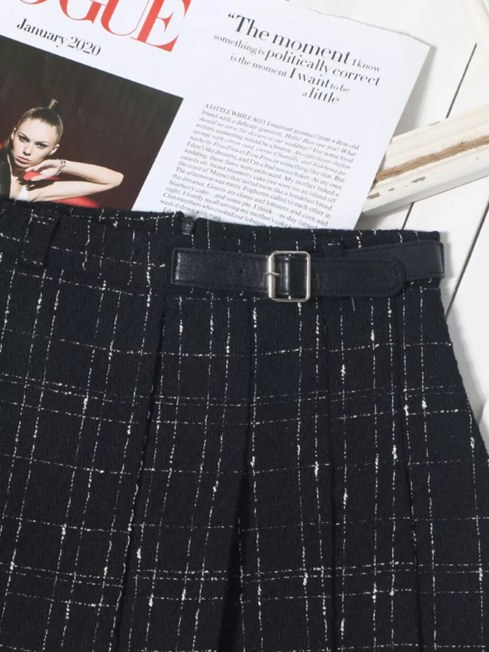 Pleated Plaid Mini Skirt, image 4
