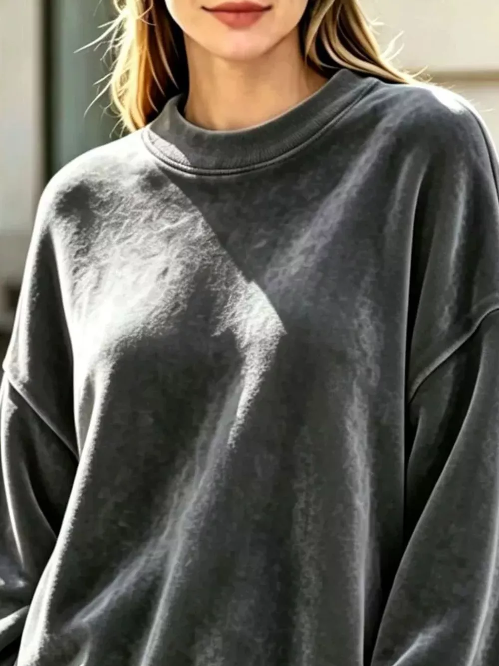 Full Size Oversized Dropped Shoulder Sweatshirt Plus Size, image 2