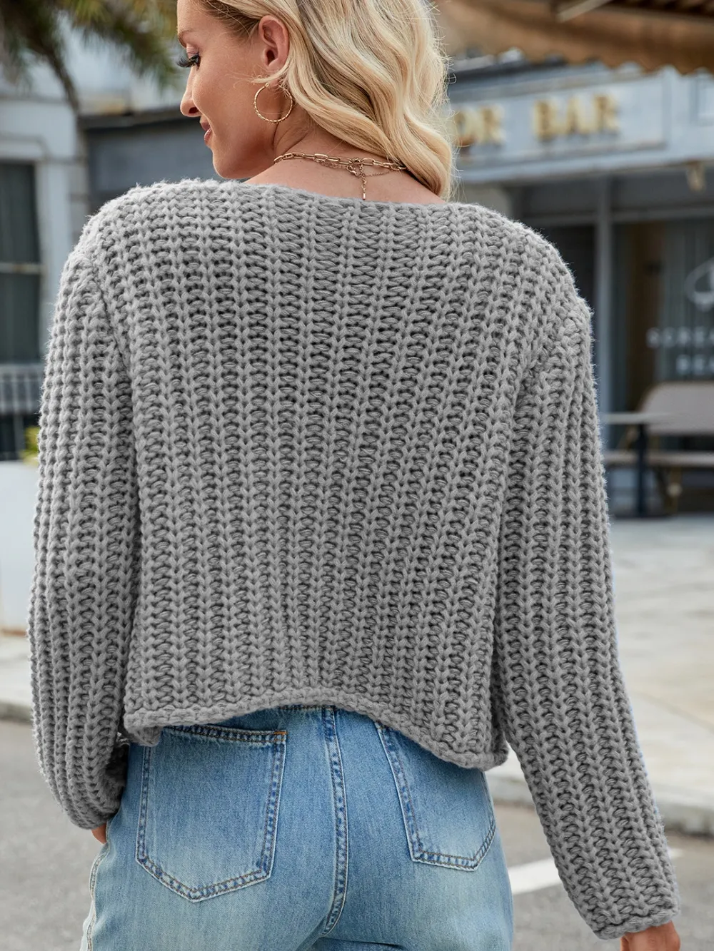 Round Neck Button Up Cardigan with Pockets, image 19
