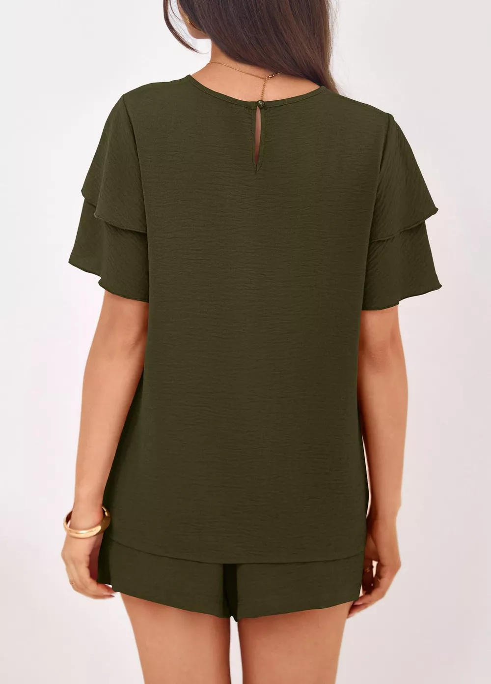 Ruffle Sleeve Top and Shorts Two-Piece Set, image 7