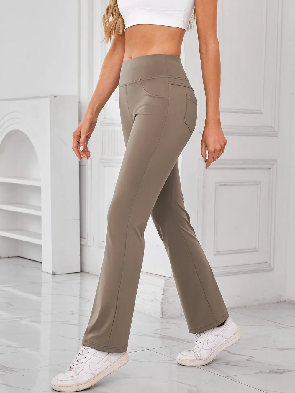 High Waist Active Pants with Pockets, image 9