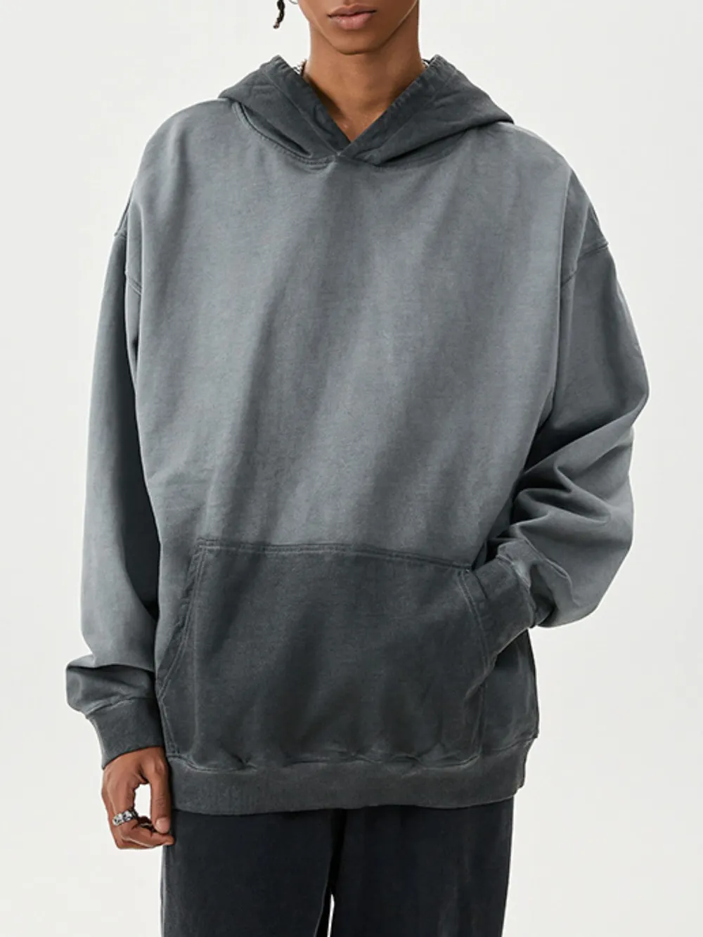 Men's Drop Shoulder Long Sleeve Hoodie, image 4