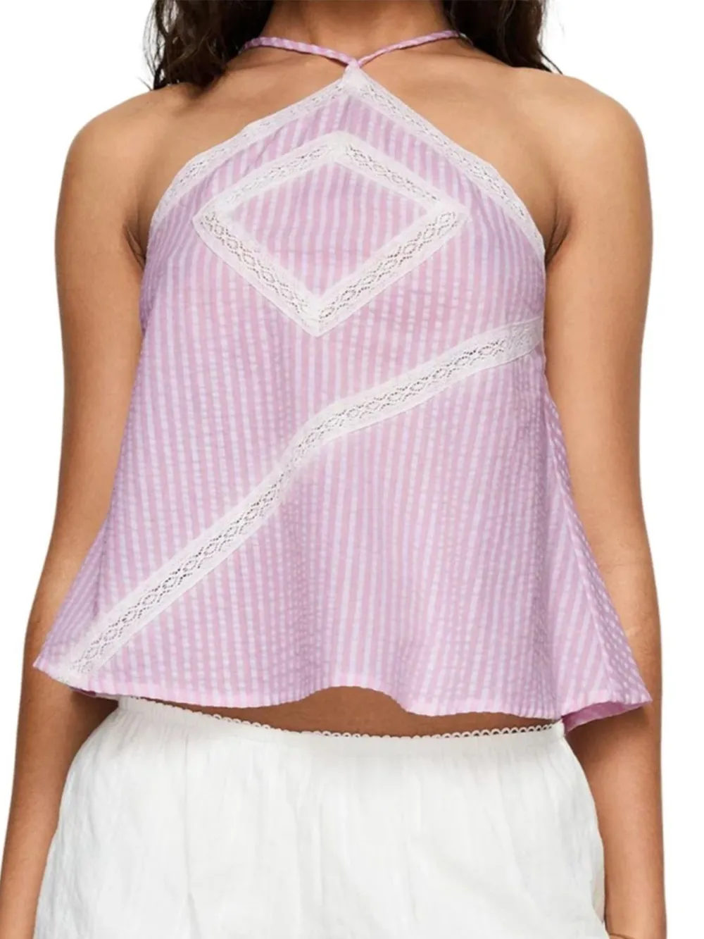Striped Halter Neck Cami, image 4