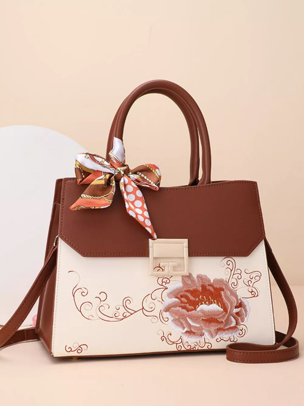 Floral Top Handle Handbag, image 3