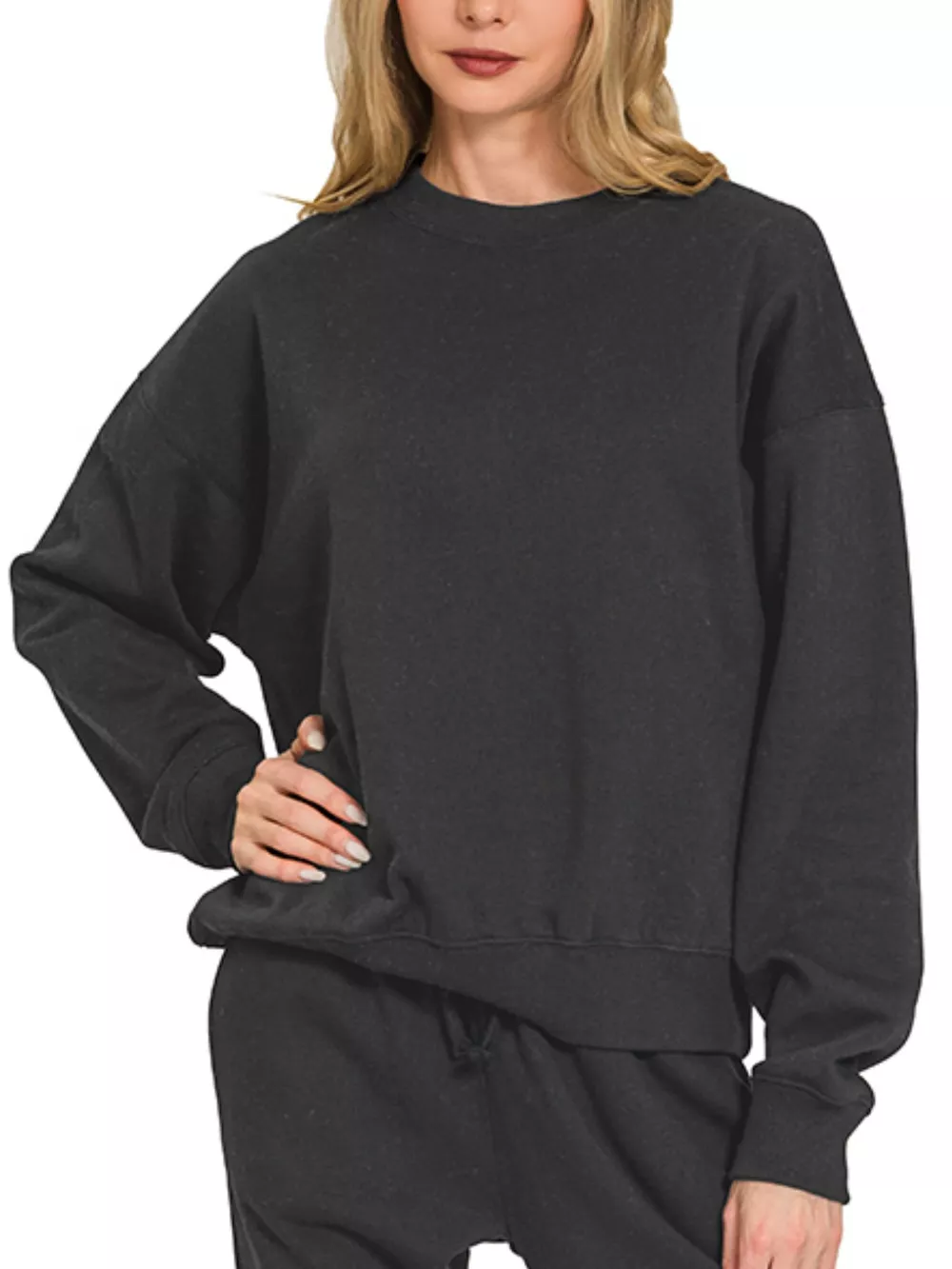 Fleece Long Sleeve Pullover & Jogger Set, image 2