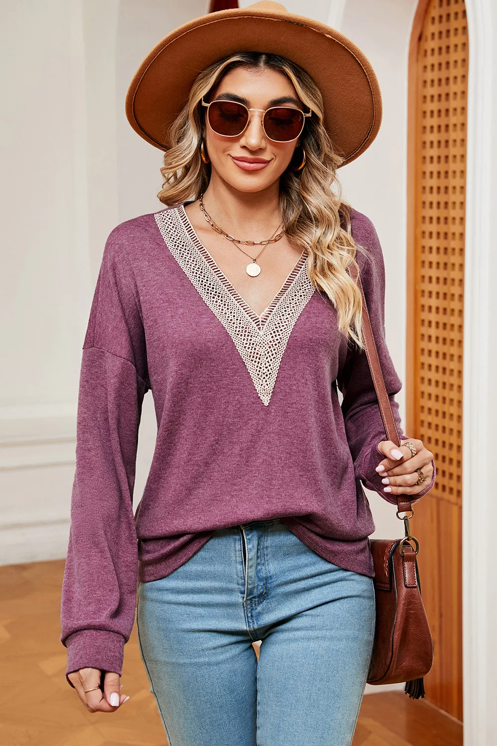 V-Neck Dropped Shoulder T-Shirt, image 14