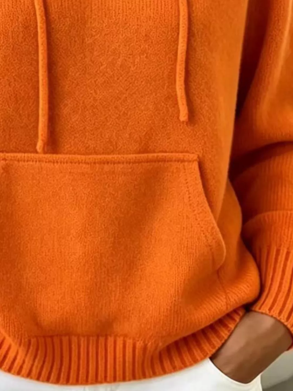 Full Size Drawstring Kangaroo Pocket Hooded Sweater Plus Size, image 9