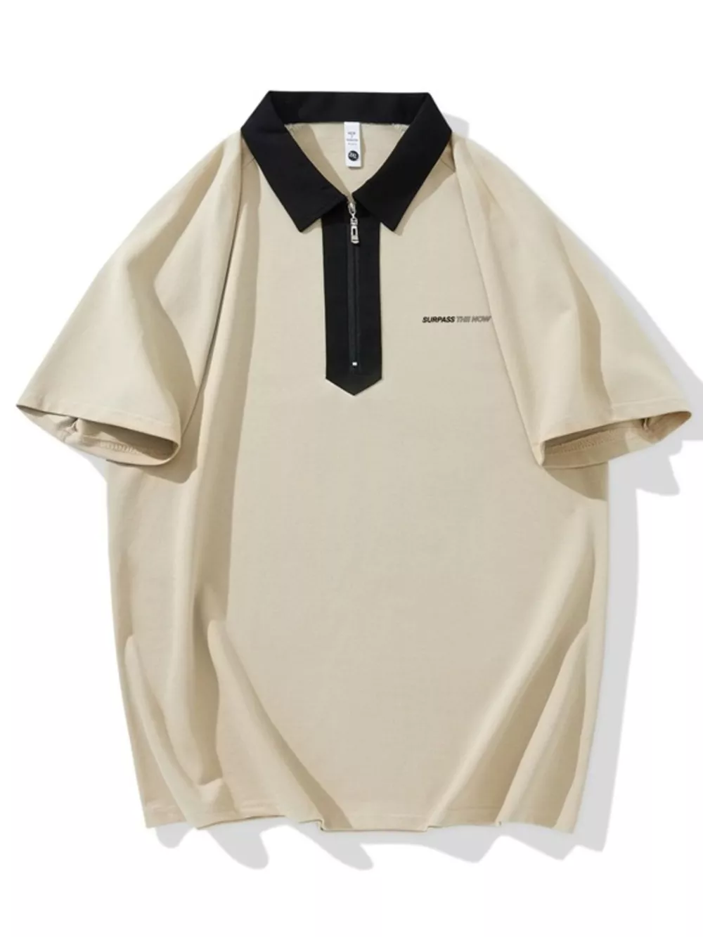 Men's Plus Size Quarter Zip Short Sleeve Polo, image 5