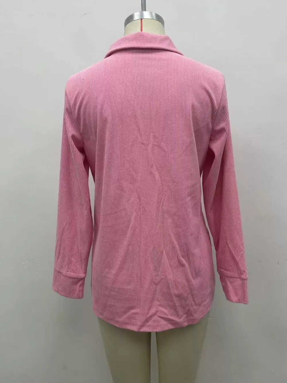 Full Size Button Detail Long Sleeve Top Plus Size, image 4