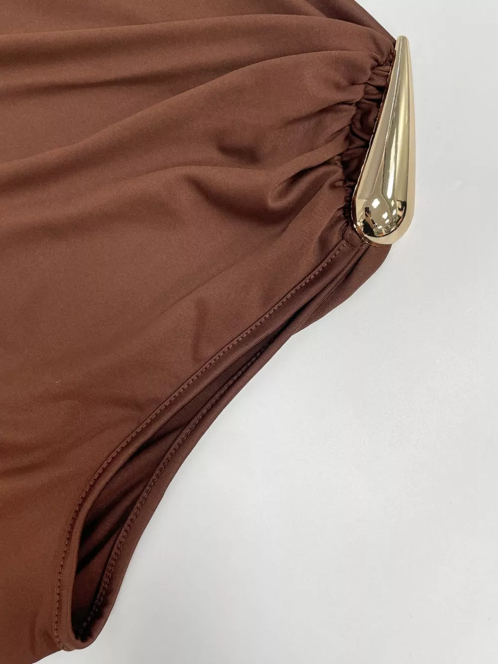 Draped Sleeveless Bodycon Maxi Dress with Metal Decorative, image 5