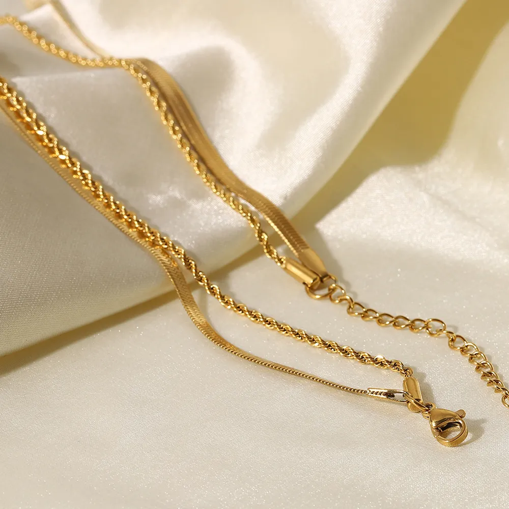18K Gold-Plated Double-Layered Necklace, image 3
