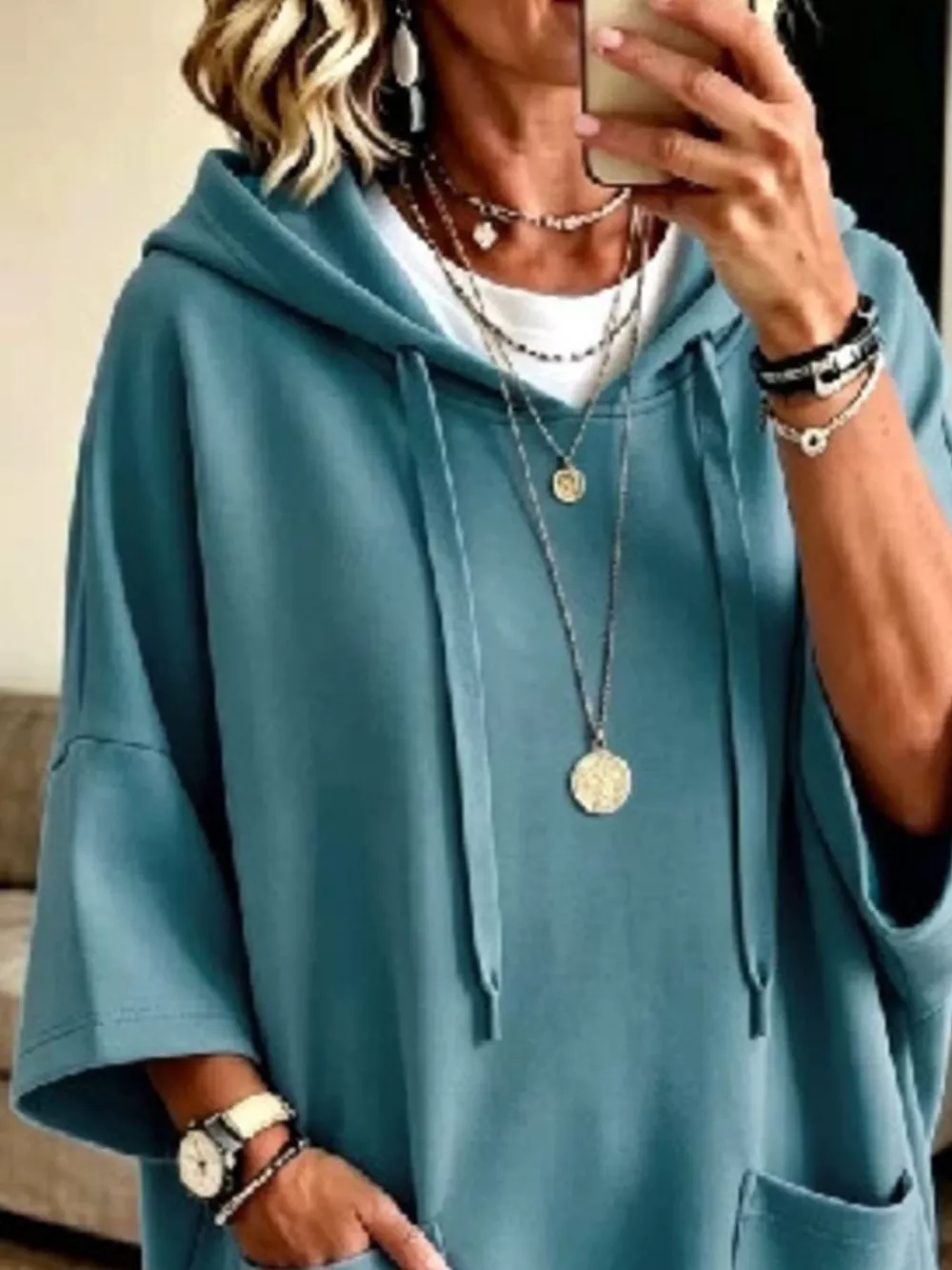Full Size Drawstring Oversized Front Pockets Oversized Hoodie Plus Size, image 15
