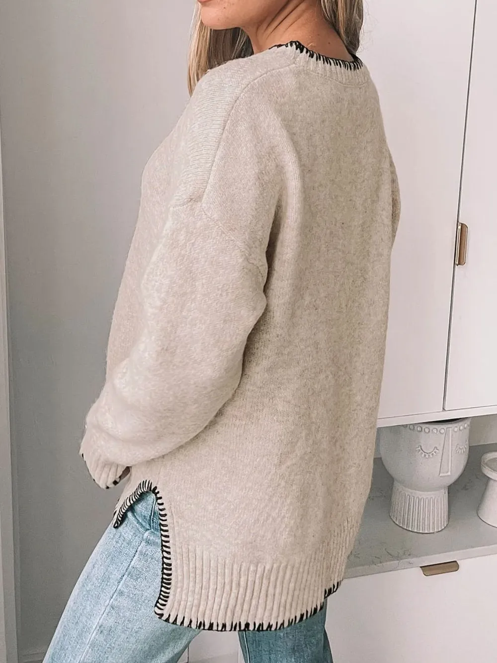 Round Neck Long Sleeve Sweater, image 6