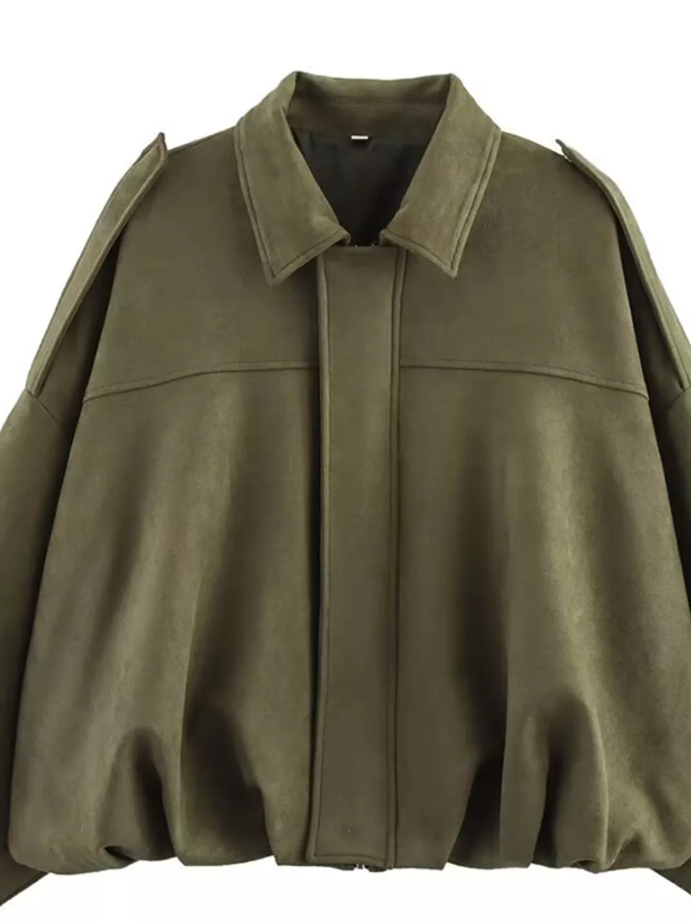 Collared Neck Dropped Shoulder Jacket, image 10