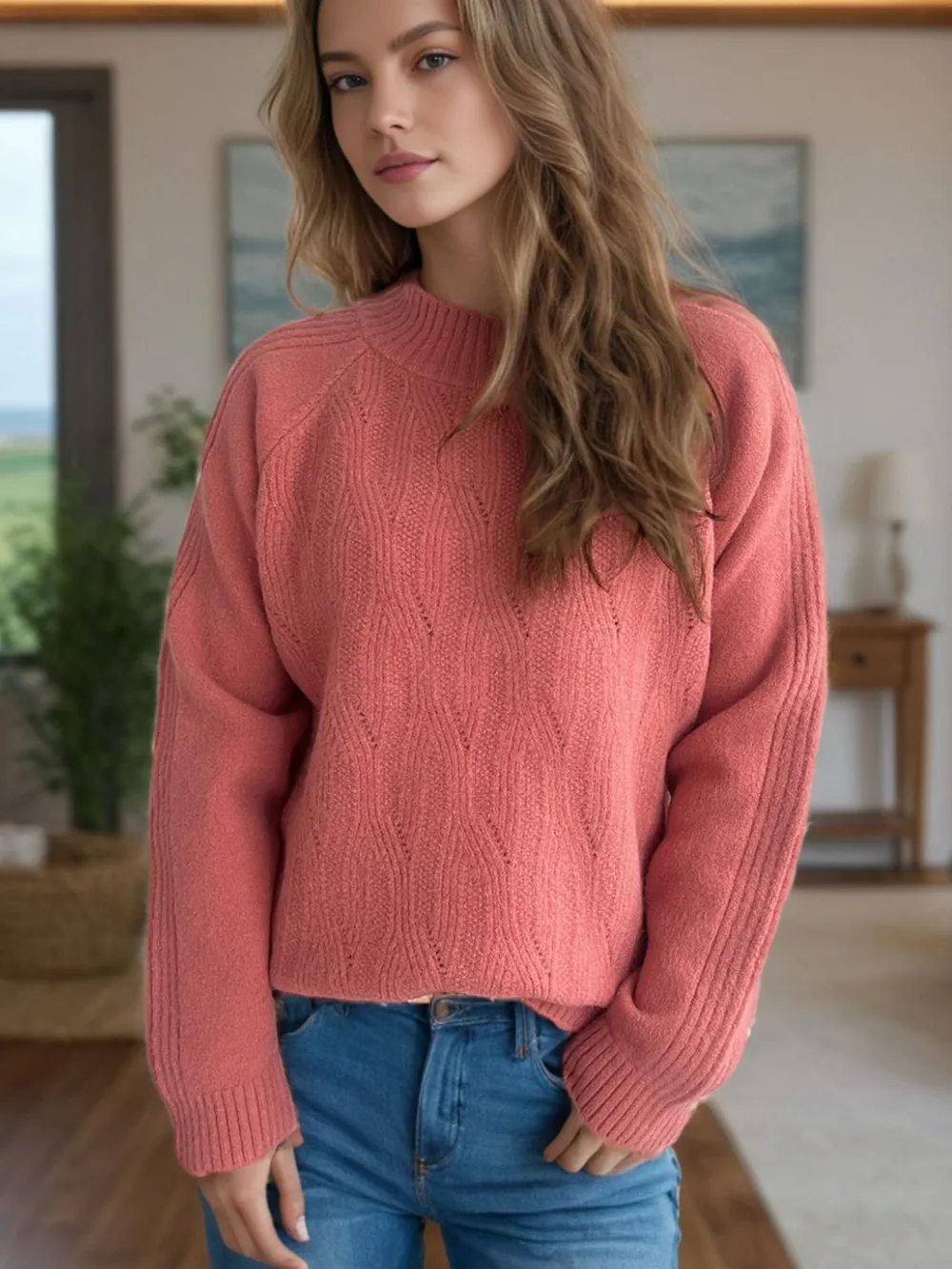 Mock Neck Long Sleeve Sweater, image 13