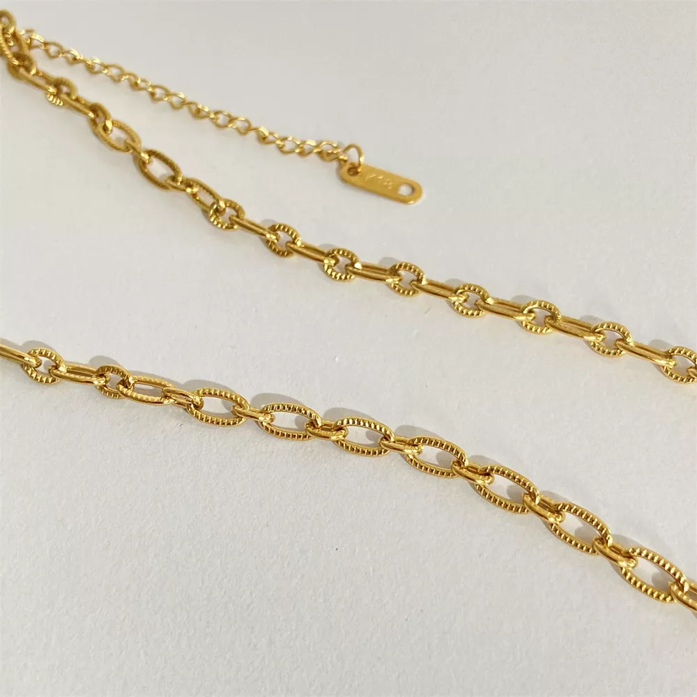 18K Gold-Plated Titanium Steel Pendant Necklace, image 5