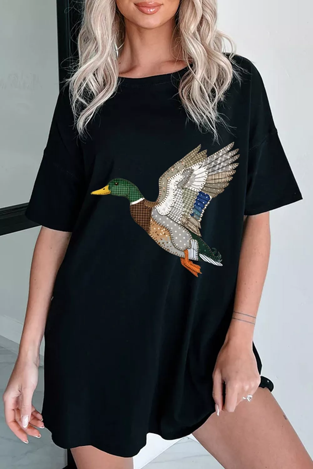 Flying Duck Graphic Round Neck T-Shirt, image 3