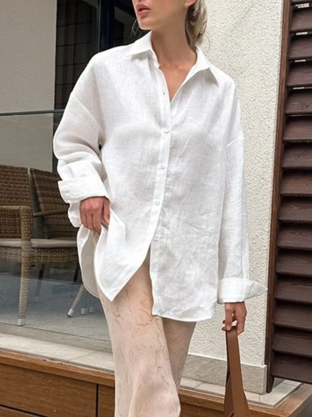 Casual Button-Up Long Sleeve Shirt, image 10