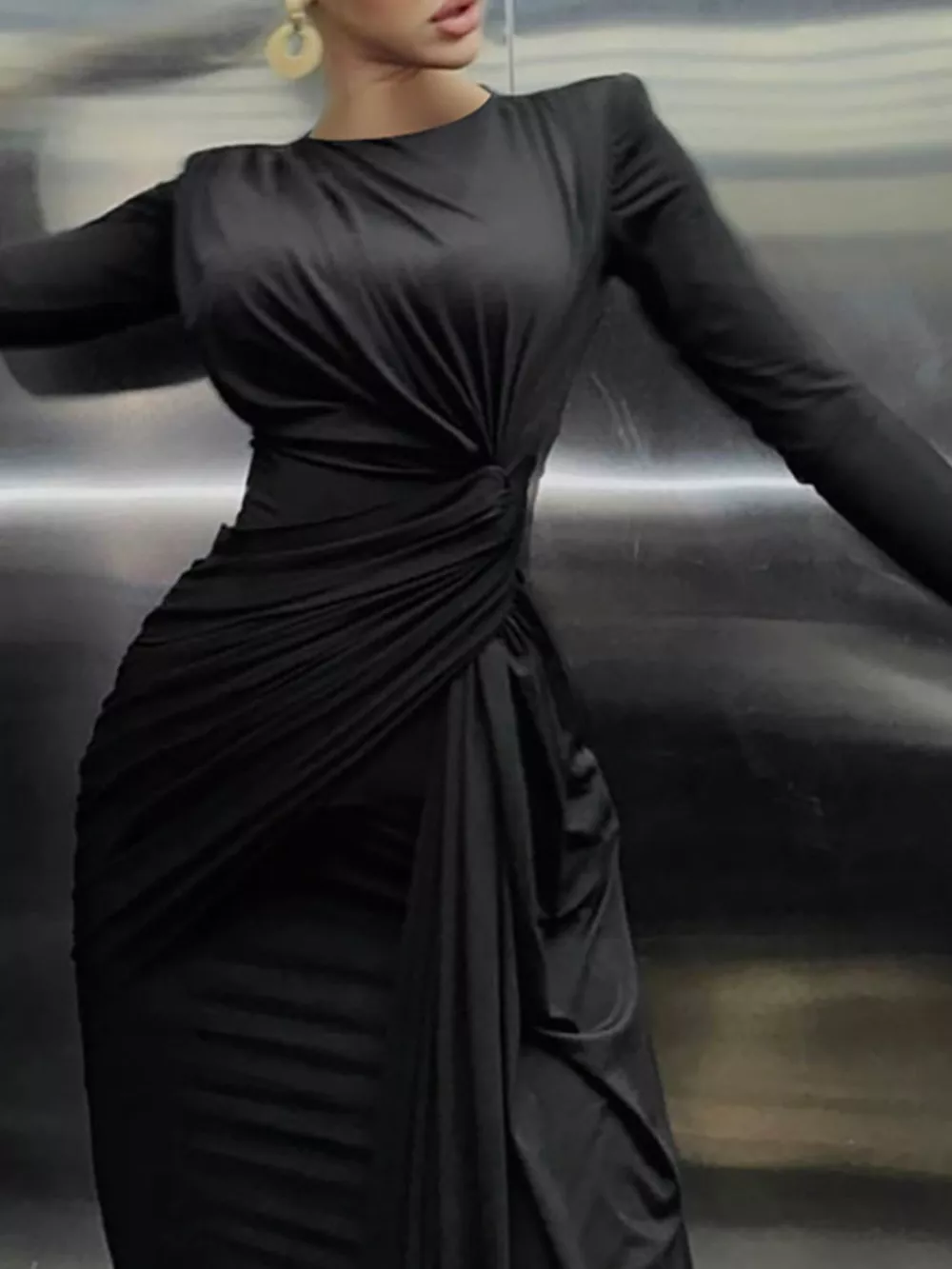 Twisted Long Sleeve Maxi Dress, image 17