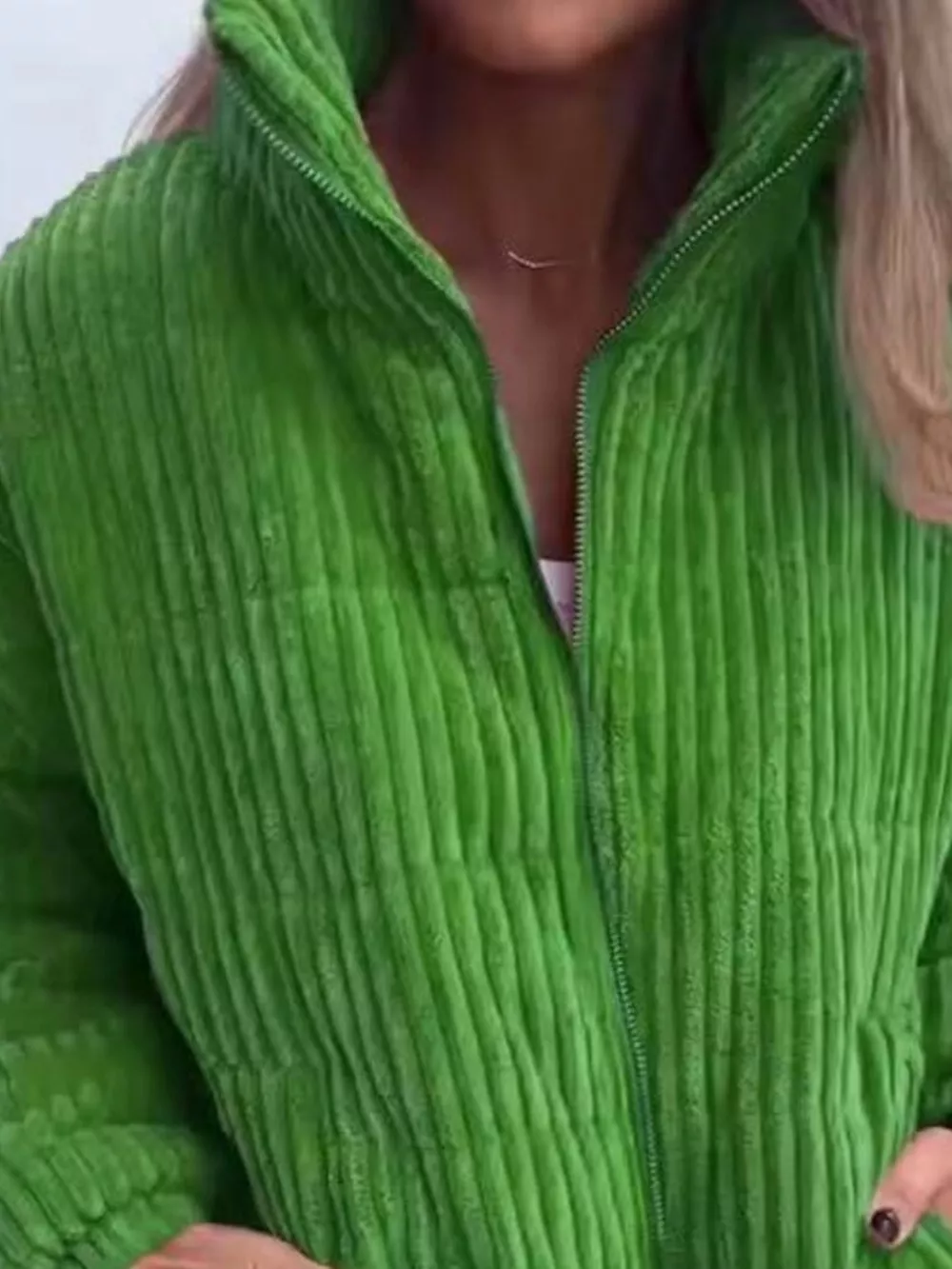 Full Size Zip Up Turtleneck Long Sleeve Winter Coat Plus Size, image 4