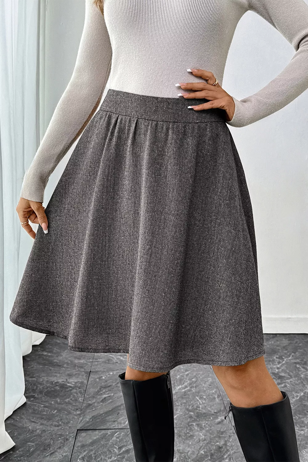 A-Line Textured Skirt, image 7