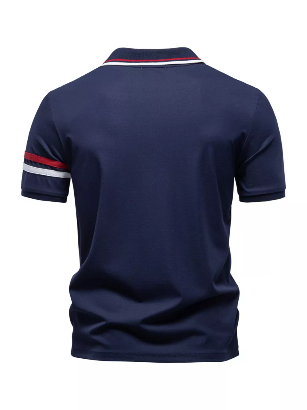 Men's Zippered Collar Polo with Striped, image 4