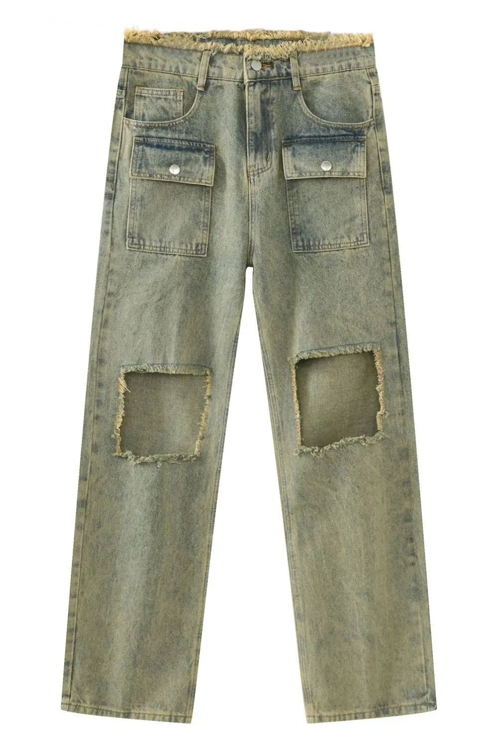 Raw Hem Distressed Jeans, image 5