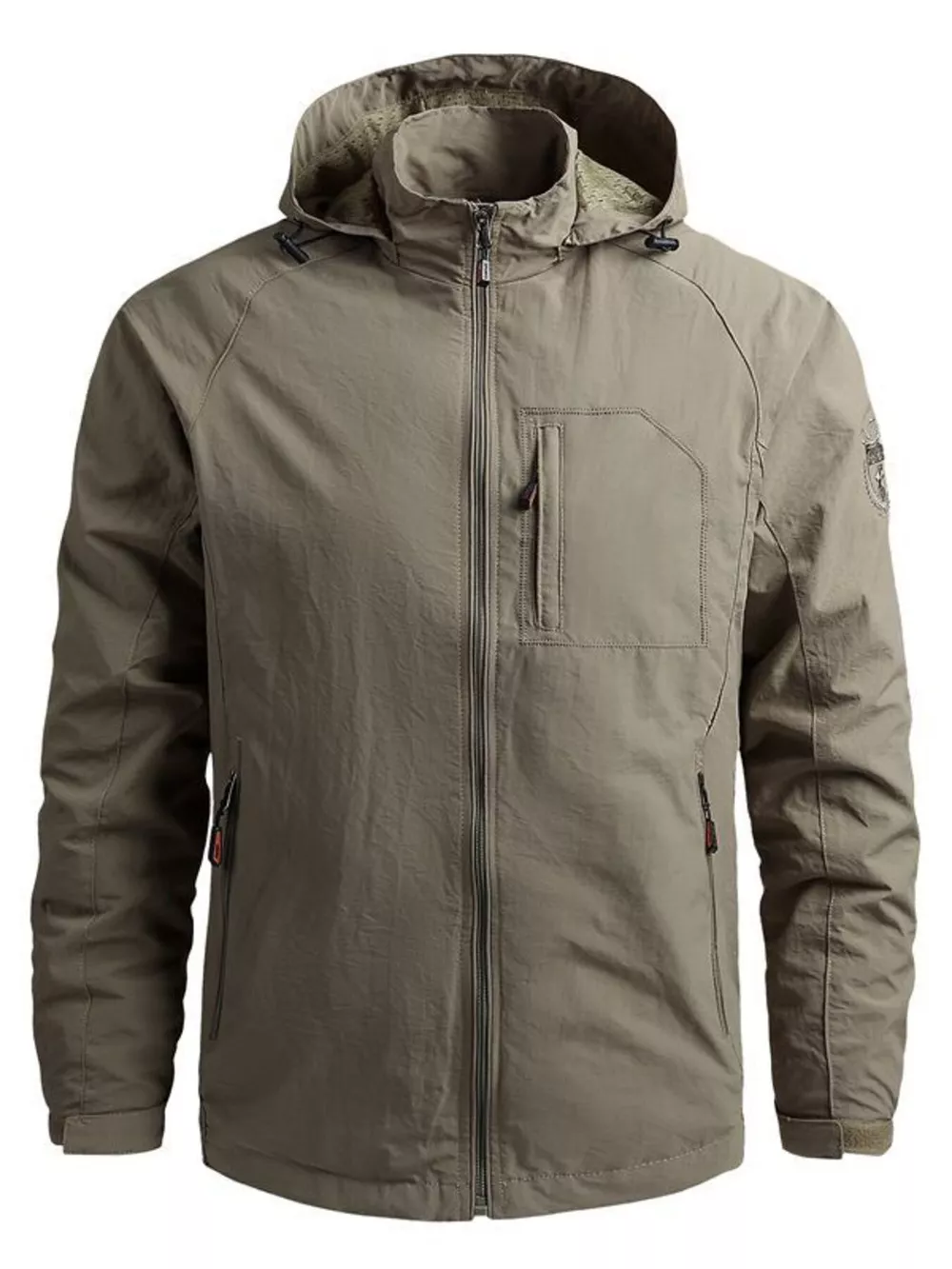Men's Plus Size Zip Up Long Sleeve Hooded Jacket, image 6