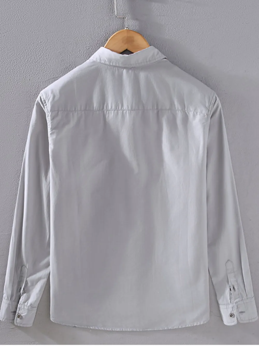 Men's Plus Size Button-Up Shirt with Rolled Sleeves, image 4