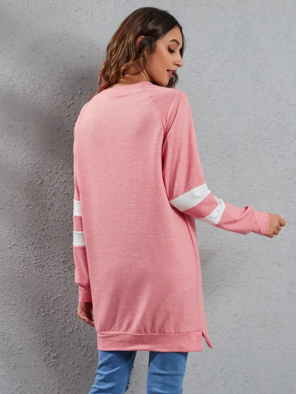 Full Size Striped Round Neck Long Sleeve T-Shirt, image 20
