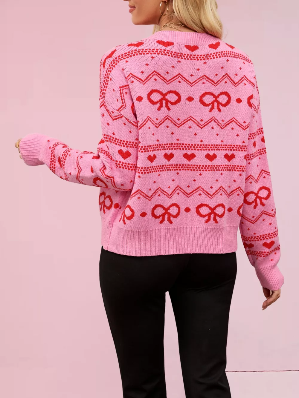 Bowknot Pattern Knit Cardigan, image 5