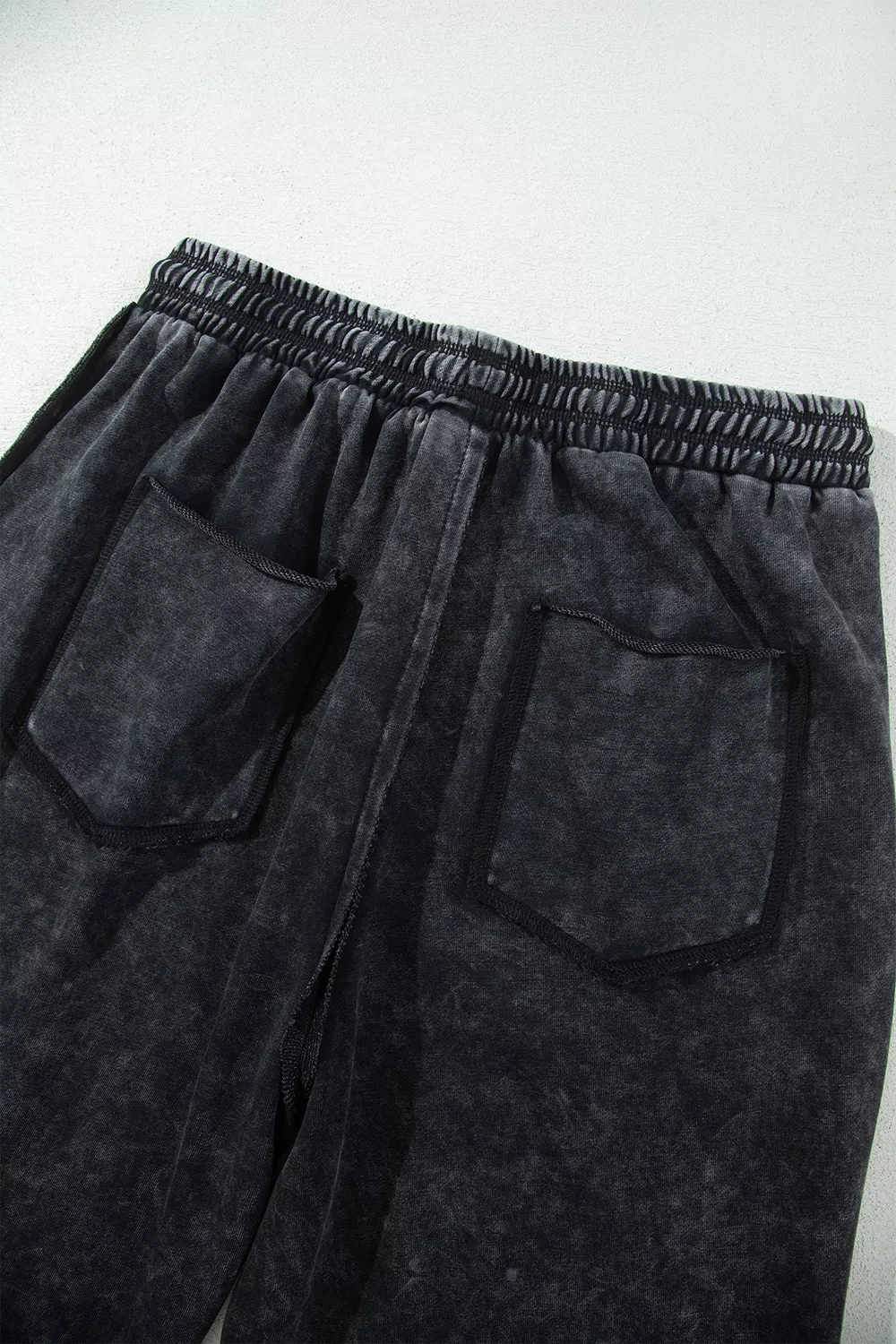 Mineral Wash Raw Seam Drawstring Elastic Waist Barrel Pants, image 7