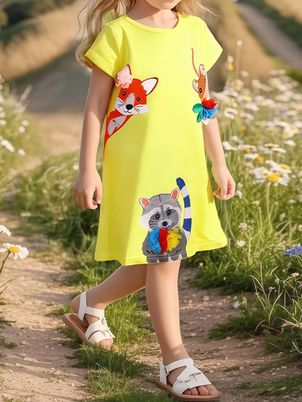 Children's Cartoon Animal Casual Dress, image 2