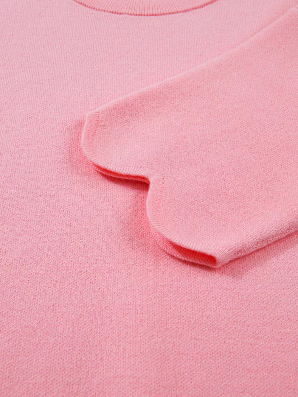 Scalloped Hem 3/4 Sleeve Sweater Top, image 8